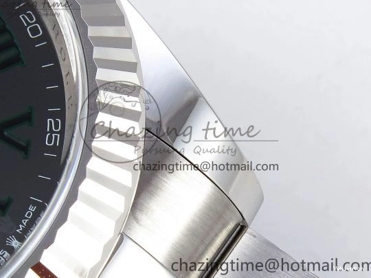 Best Edition Steel Dial Oyster Green Gray VR3235 on 126334 DateJust Roman C+F 41 Bracelet 904L SS 1:1 0223